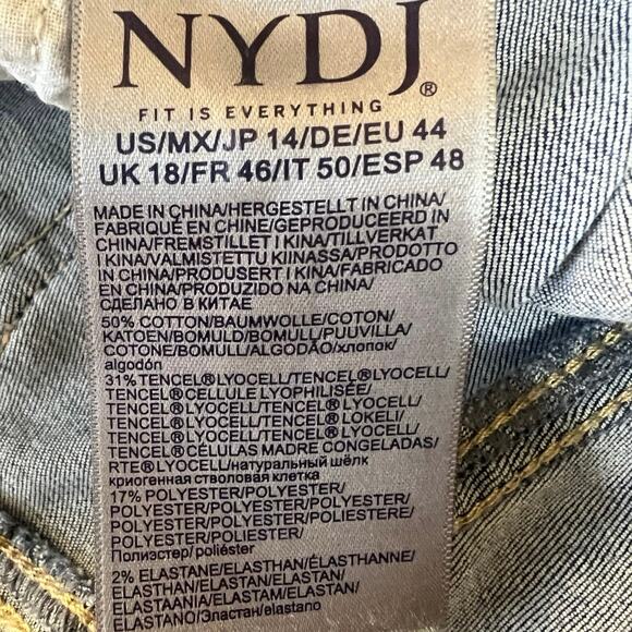 NYDJ Teresa Wide Leg Light Wash Jeans Size 14 - Picture 5 of 8